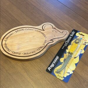 Wooden Cheese Board with Knife Set